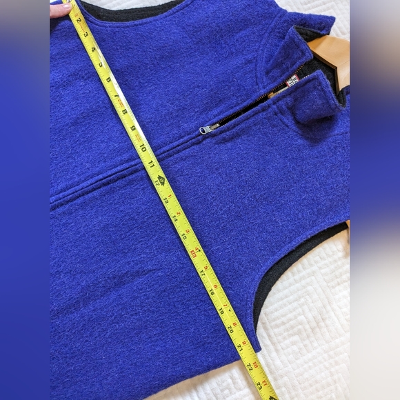 Beyond Threads Vest Alpaca Wool Blue Black  Zip Womens L Cabincore Outdoor Warm - Picture 2 of 11